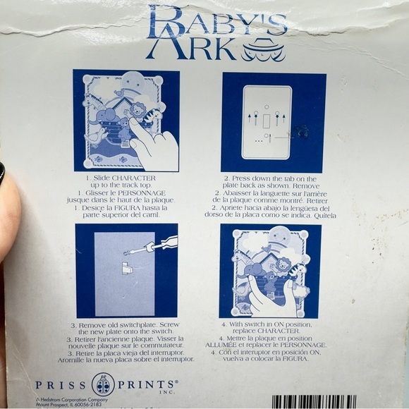 Vintage 1994 Baby’s Ark 3D Light Switch Plate Cover Noah’s Ark Zoo Animals NIP - Picture 10 of 10